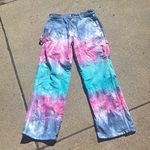 Dickies tie dye cotton painter pants size 29 30 blue pink purple new never worn